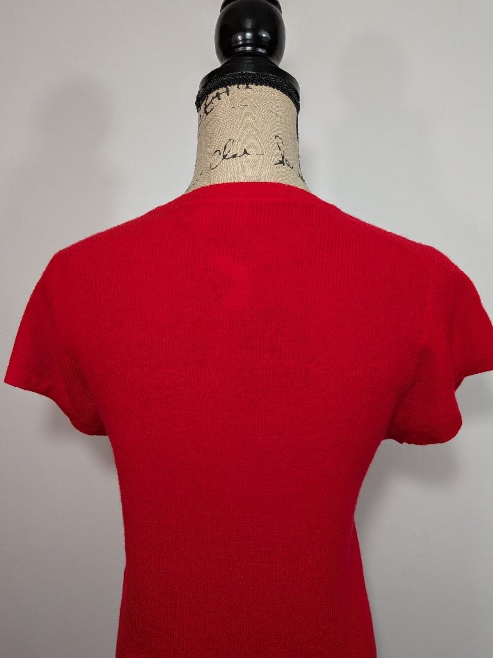 NWT J. CREW 100% Cashmere Short Sleeve Sweater Red Womens size L - Picture 7 of 14